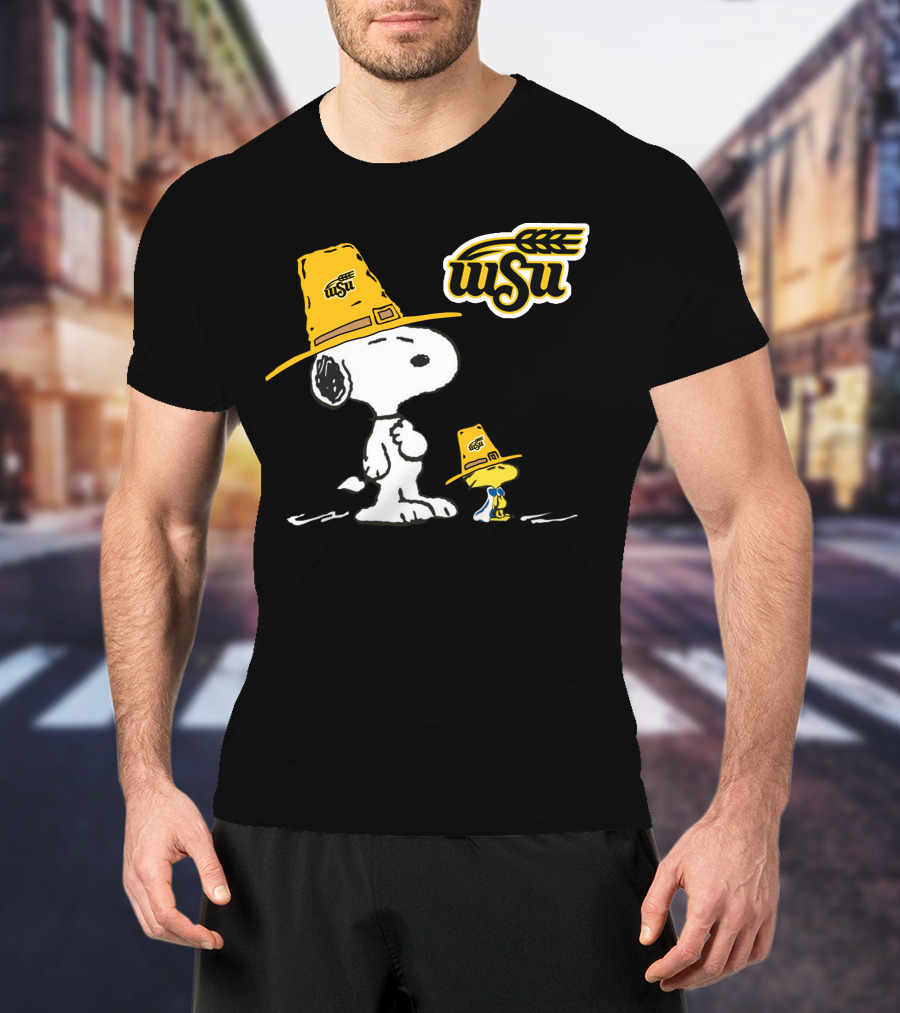 Wichita State WSU Snoopy Woodstock Pilgrim Hat T-Shirt