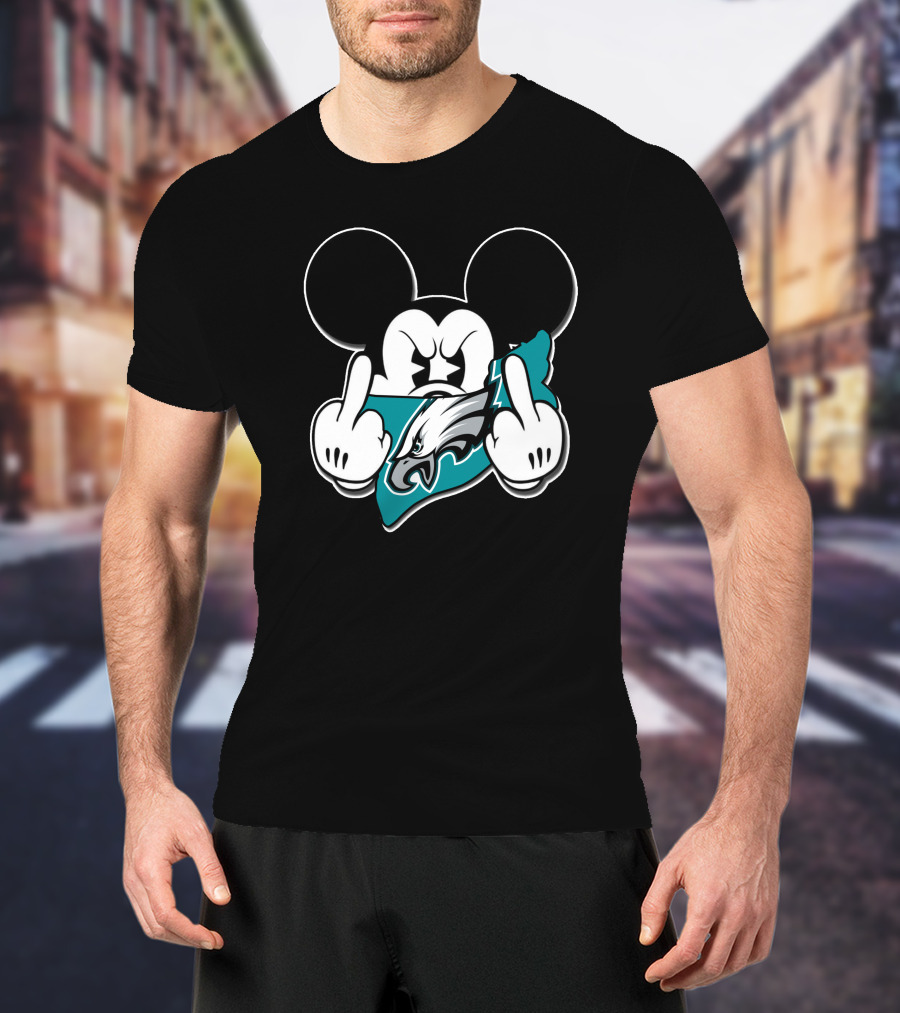 Mickey Mouse Philadelphia Eagles Logo Contrast T-Shirt