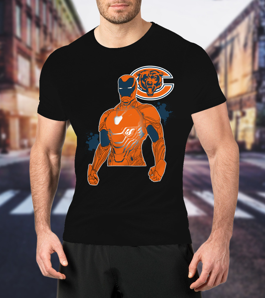 Iron Man Chicago Bears Nfl Crossover T-Shirt