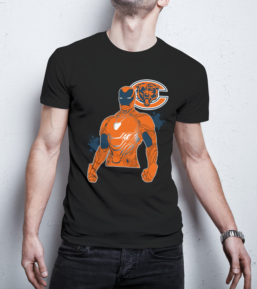 Iron Man Chicago Bears Nfl Crossover T-Shirt