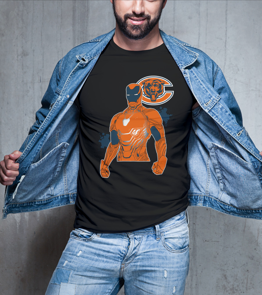 Iron Man Chicago Bears Nfl Crossover T-Shirt