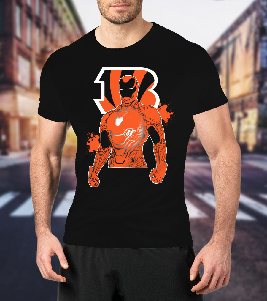 Iron Man Bengals Nfl Crossover Football T-Shirt