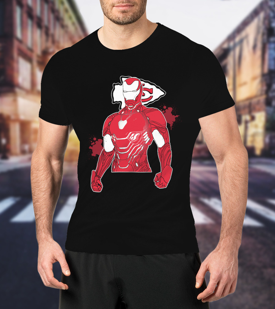 Iron Man Kansas City Chiefs Crossover T-Shirt