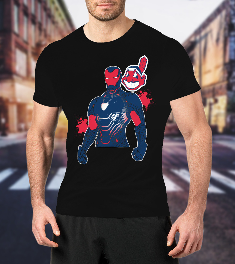 Iron Man Cleveland Indians Crossover T-Shirt