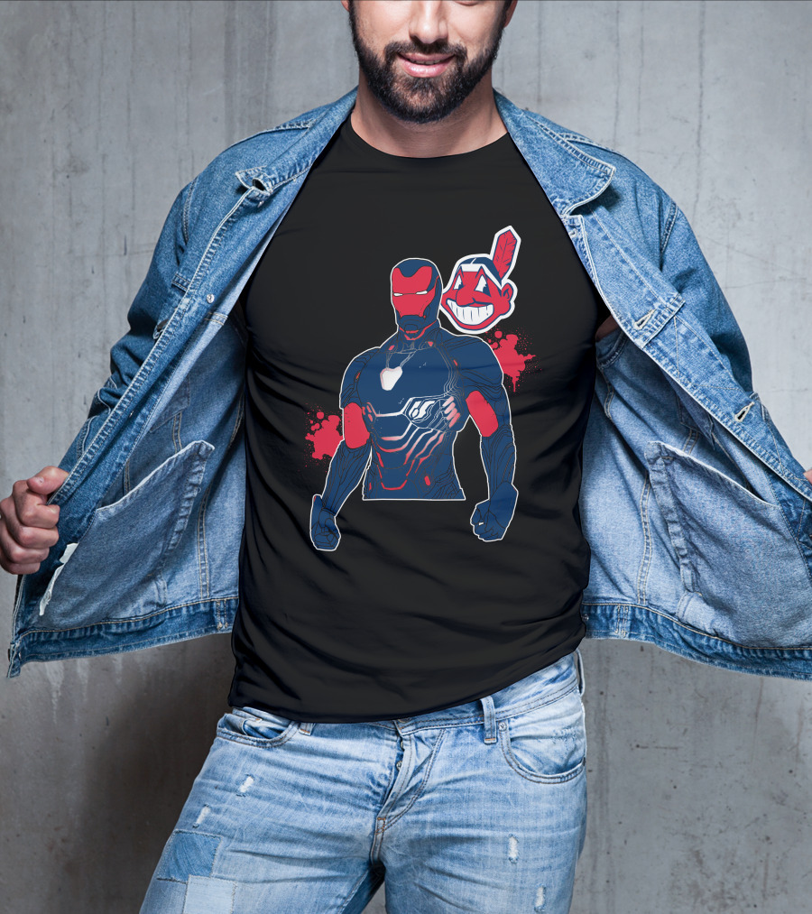 Iron Man Cleveland Indians Crossover T-Shirt