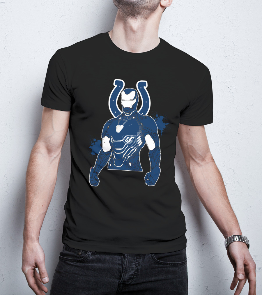 Iron Man Colts Mashup Nfl Character Crossover T-Shirt