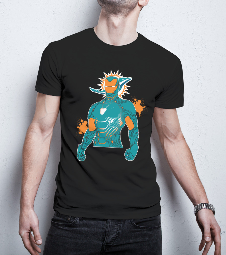 Miami Dolphins Iron Man Crossover T-Shirt