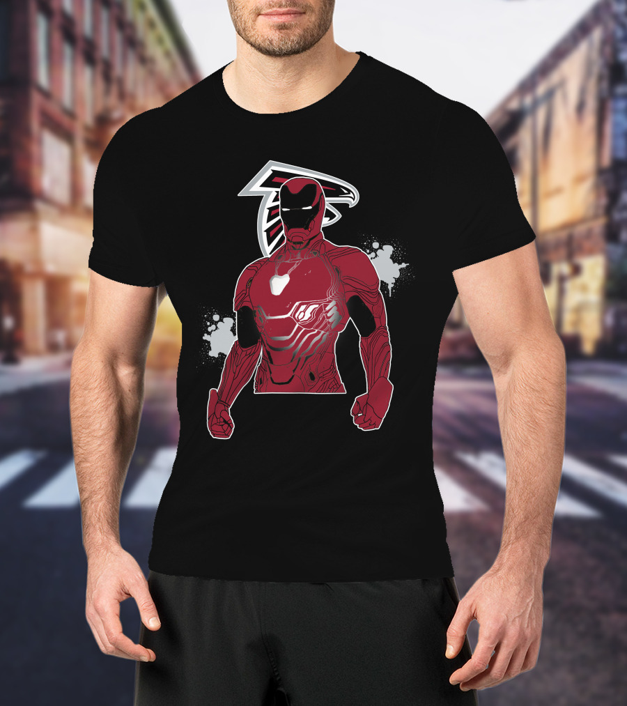 Iron Man Marvel Atlanta Falcons Nfl Crossover T-Shirt
