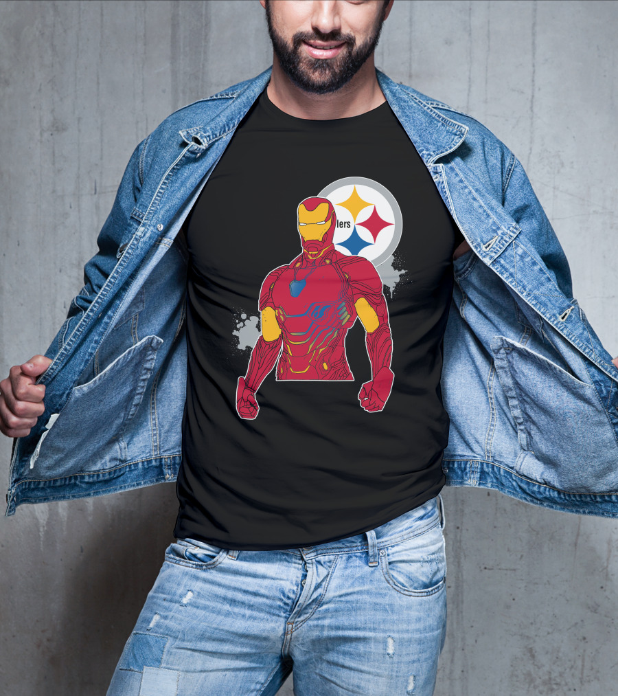 Iron Man With Steelers T-Shirt