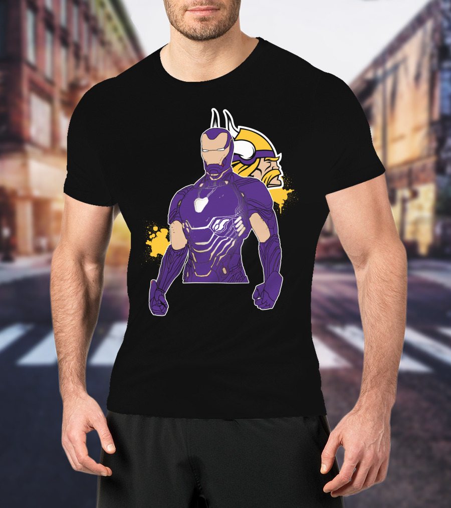 Iron Man Minnesota Vikings Crossover Fusion T-Shirt