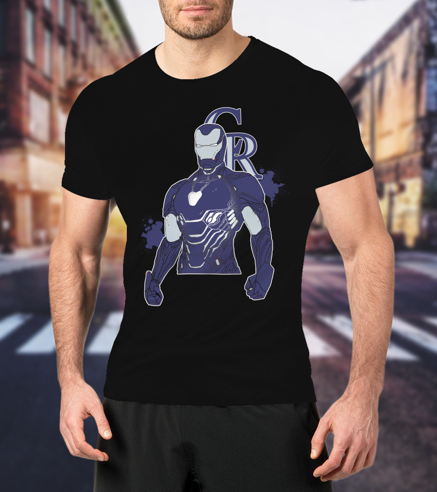 Iron Man Colorado Rockies Crossover Fan Collaboration T-Shirt