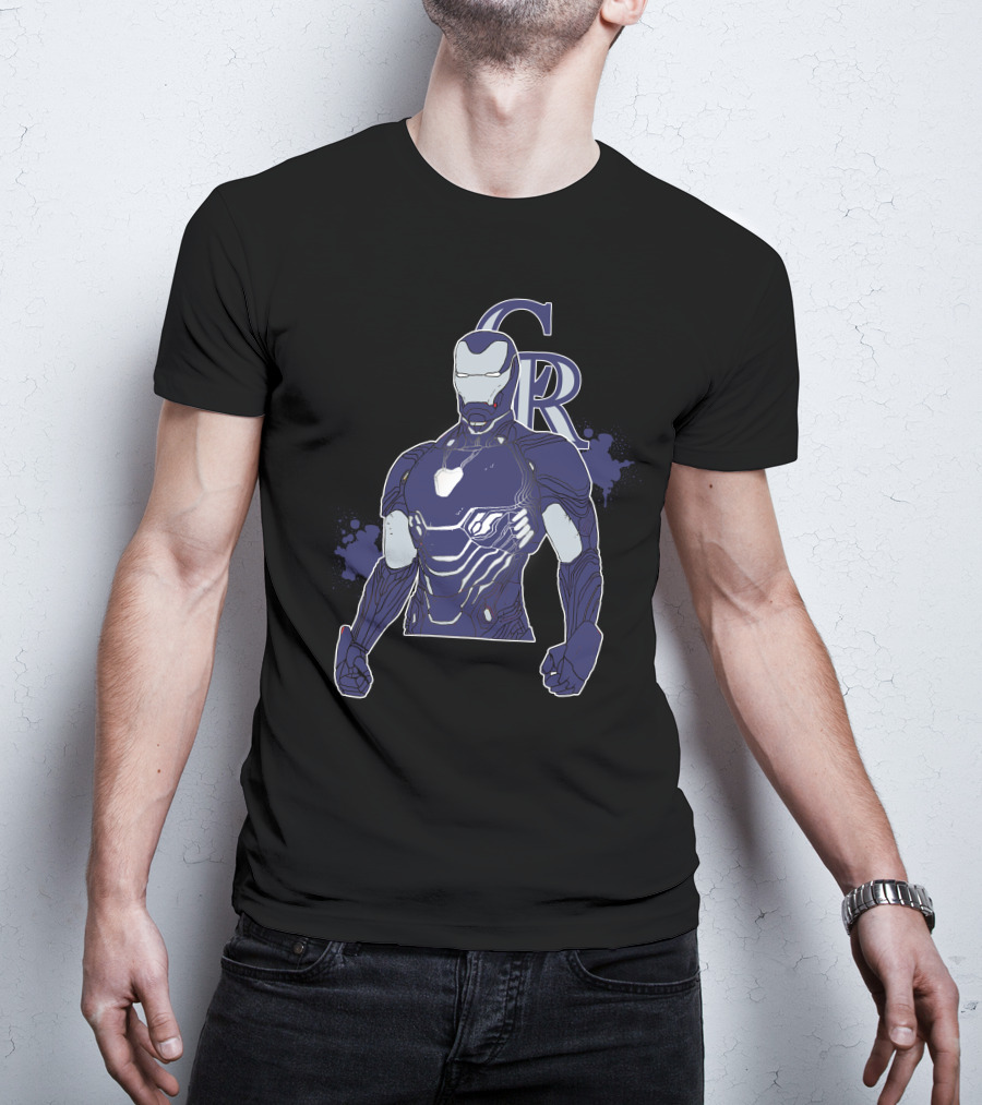 Iron Man Colorado Rockies Crossover Fan Collaboration T-Shirt