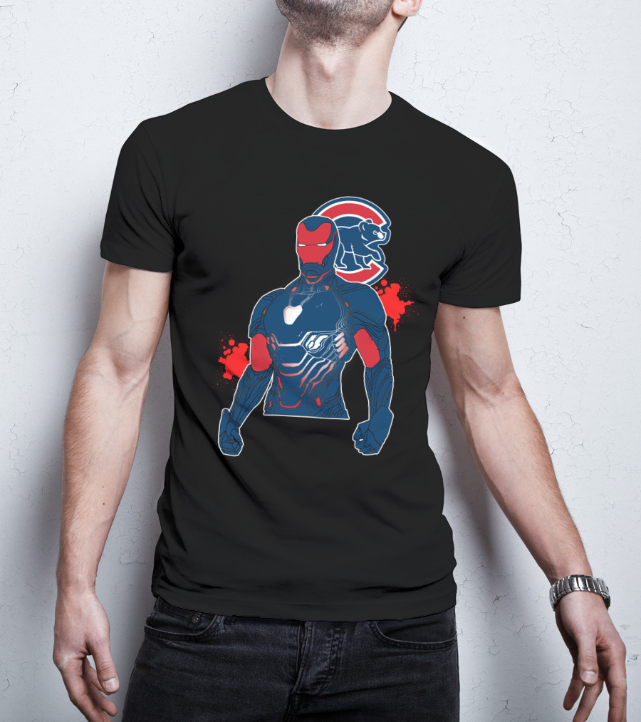 Iron Man Meets Chicago Cubs Crossover T-Shirt