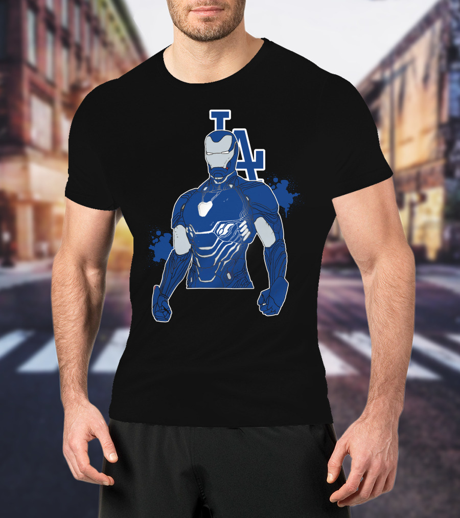 Iron Man La Dodgers Team Up Heroic Crossover T-Shirt