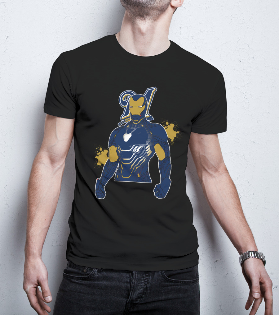 Iron Man Meets Milwaukee Brewers Iconic Team Fusion T-Shirt