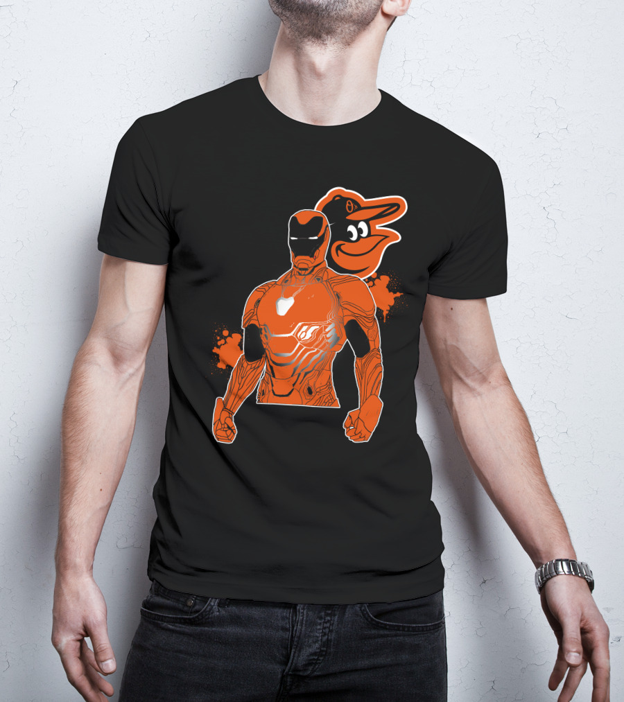Iron Man And Baltimore Orioles Mashup T-Shirt