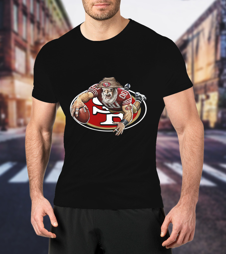 San Francisco 49ers Wild Cowboy Mascot Rugby Football T-Shirt