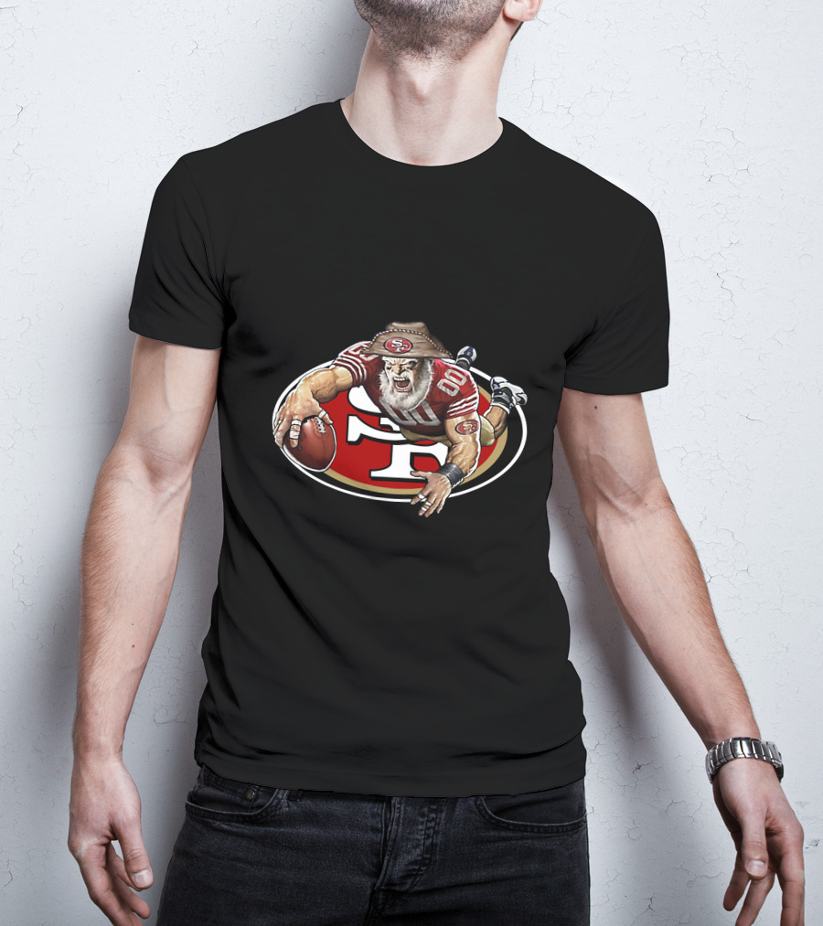 San Francisco 49ers Wild Cowboy Mascot Rugby Football T-Shirt