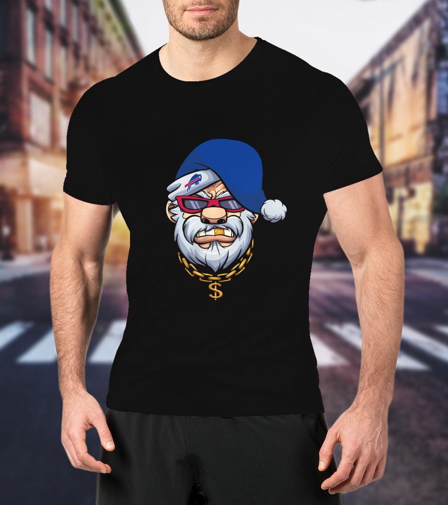 Bills Mafia Gangster Santa Dollar Chain T-Shirt