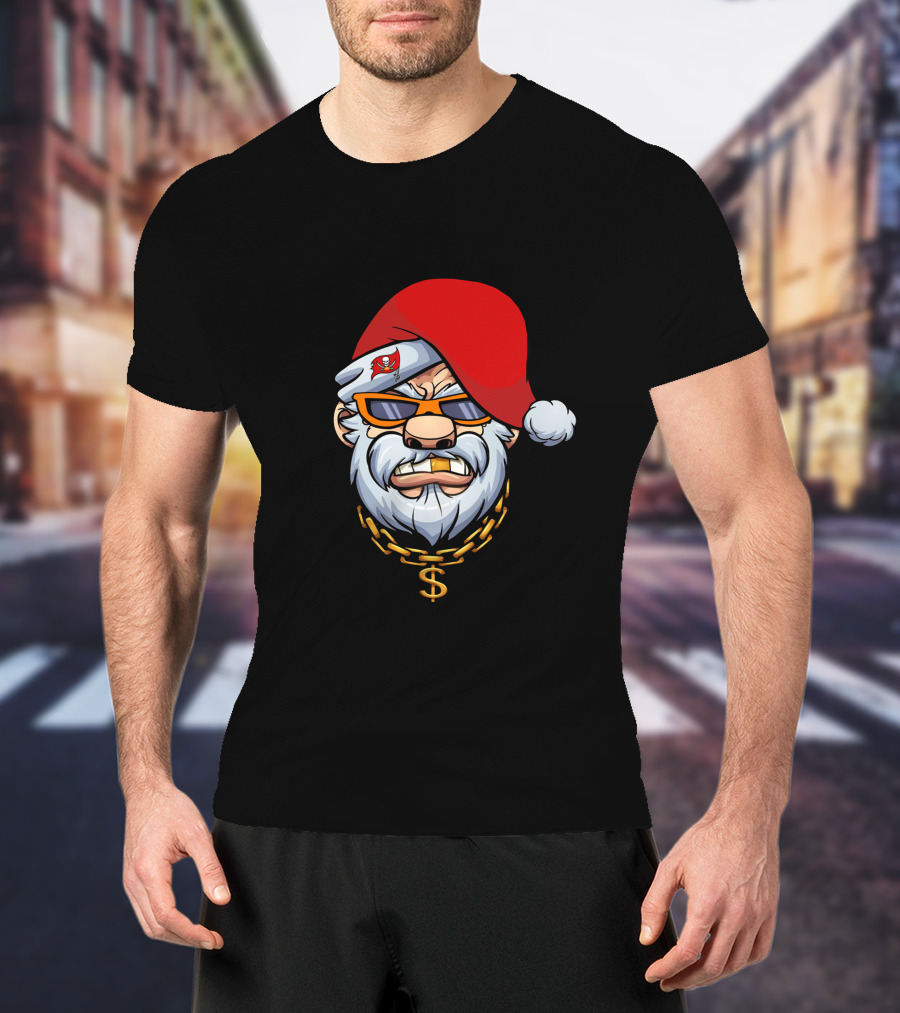 Buccaneers Santa With Gangster Chain And Sunglasses T-Shirt