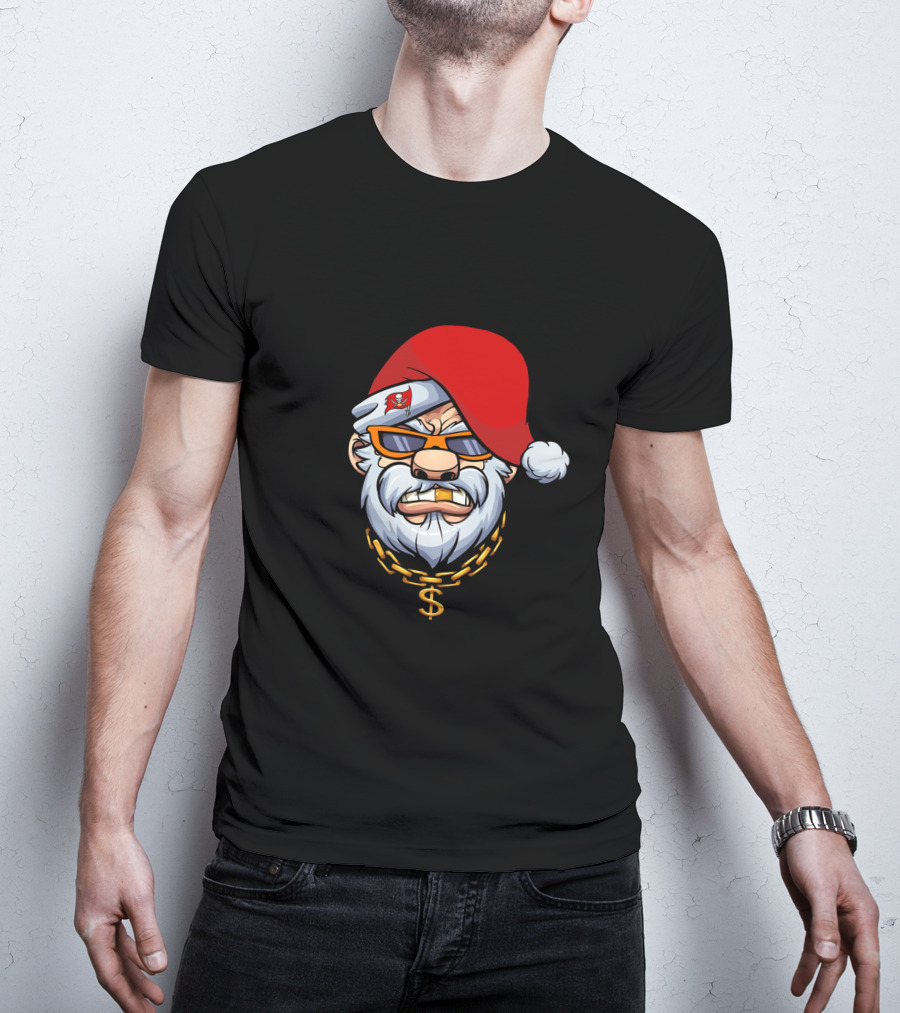 Buccaneers Santa With Gangster Chain And Sunglasses T-Shirt