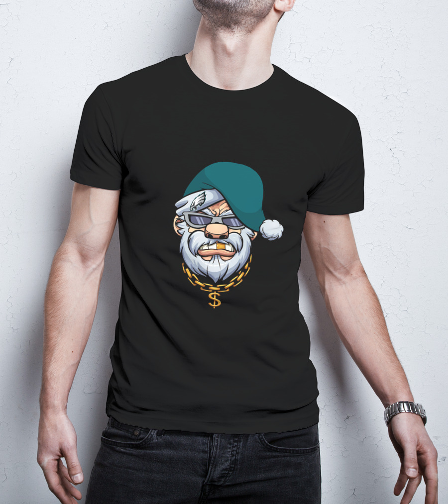Eagles Gangster Santa Christmas Swag T-Shirt