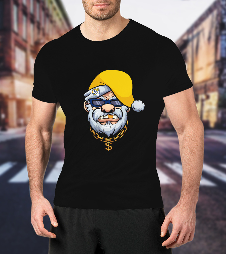 Rams Santa Dollar Chain Gangster Style T-Shirt