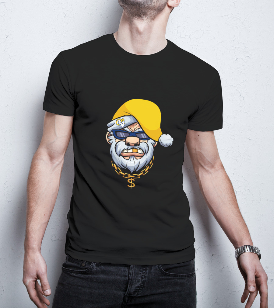 Rams Santa Dollar Chain Gangster Style T-Shirt