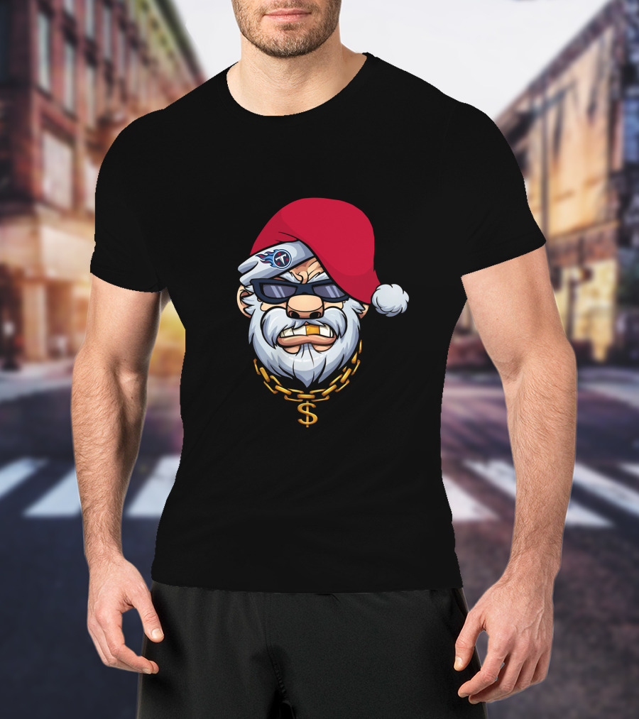 Titans Gangster Santa With Chain And Shades T-Shirt