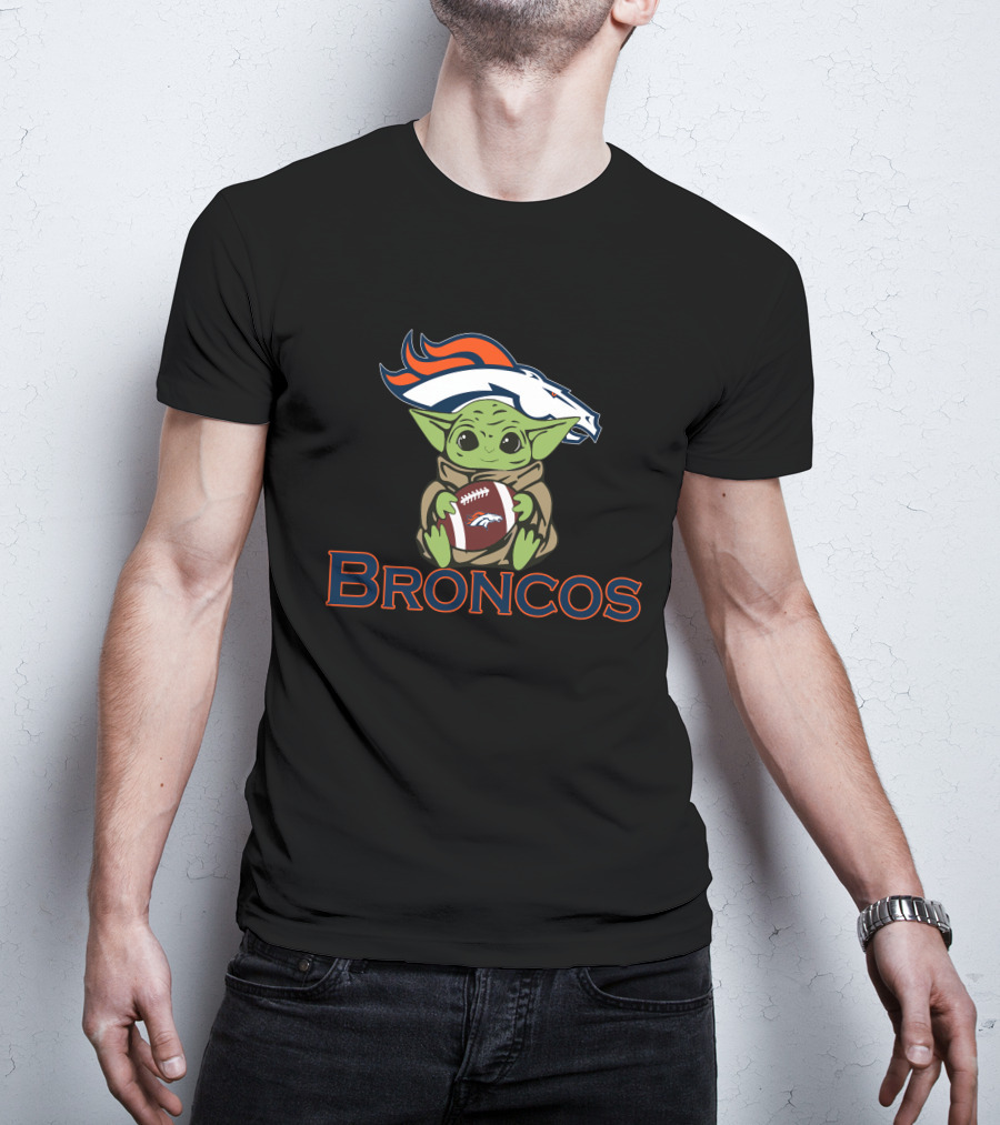 Broncos Baby Yoda Star Wars Football Team T-Shirt