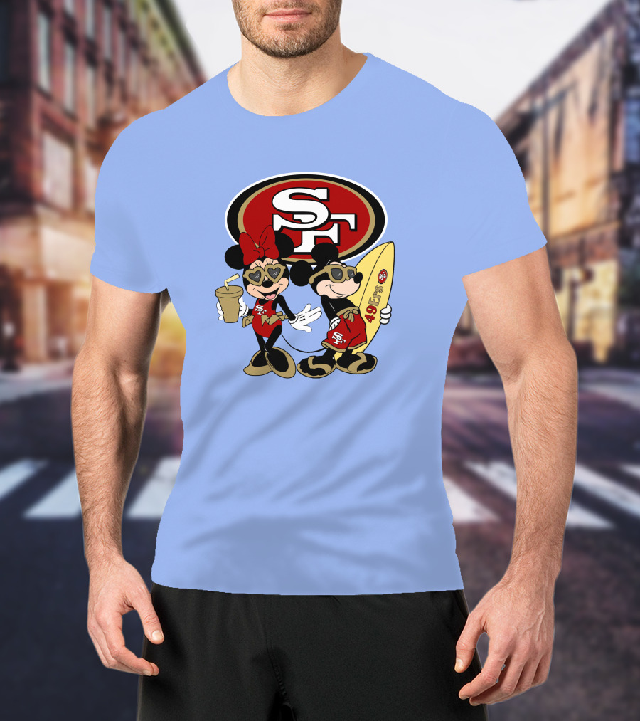 49ers Mickey Minnie Surfing Vacation Sf T-Shirt