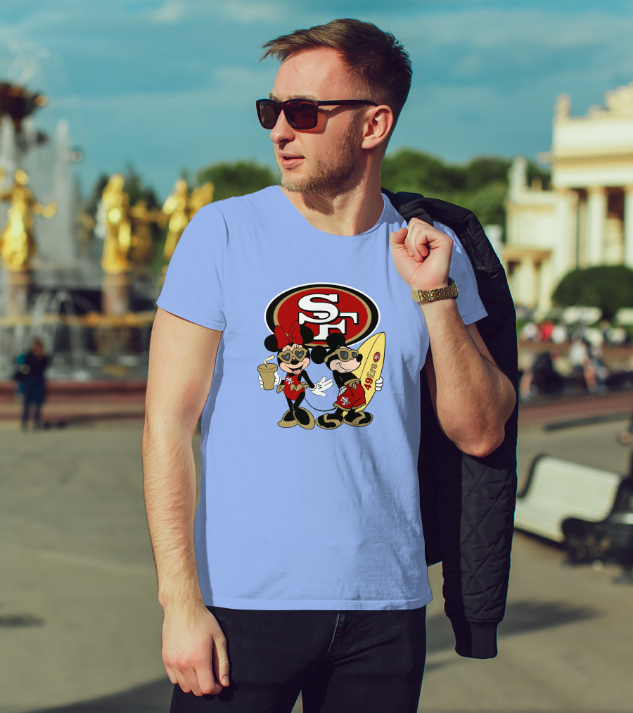 49ers Mickey Minnie Surfing Vacation Sf T-Shirt