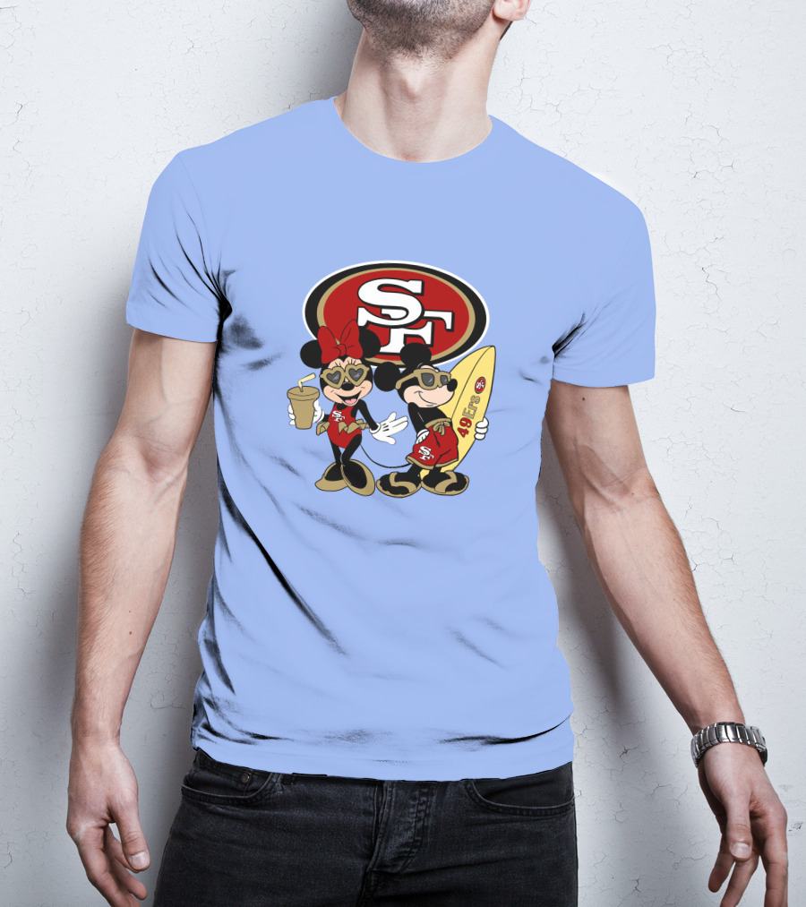 49ers Mickey Minnie Surfing Vacation Sf T-Shirt