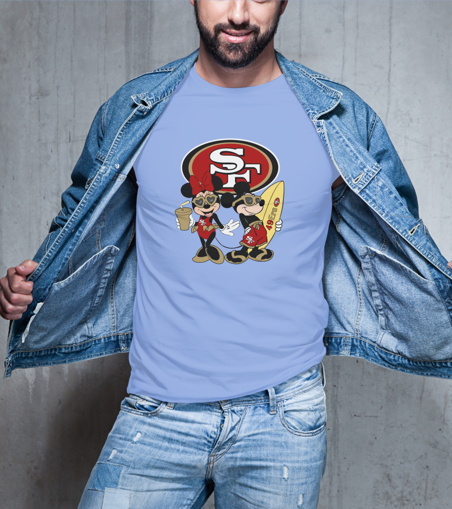 49ers Mickey Minnie Surfing Vacation Sf T-Shirt