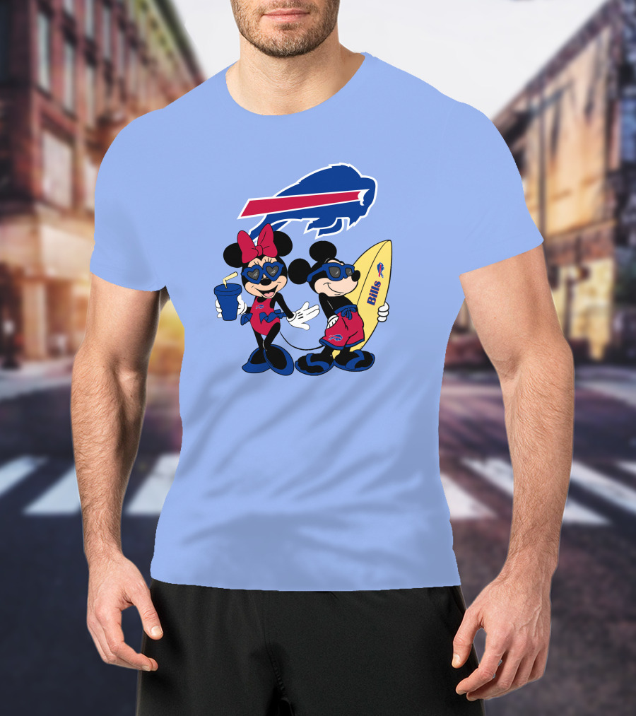 Bills Mickey Minnie Happy Vacation Disney Surf Fun T-Shirt