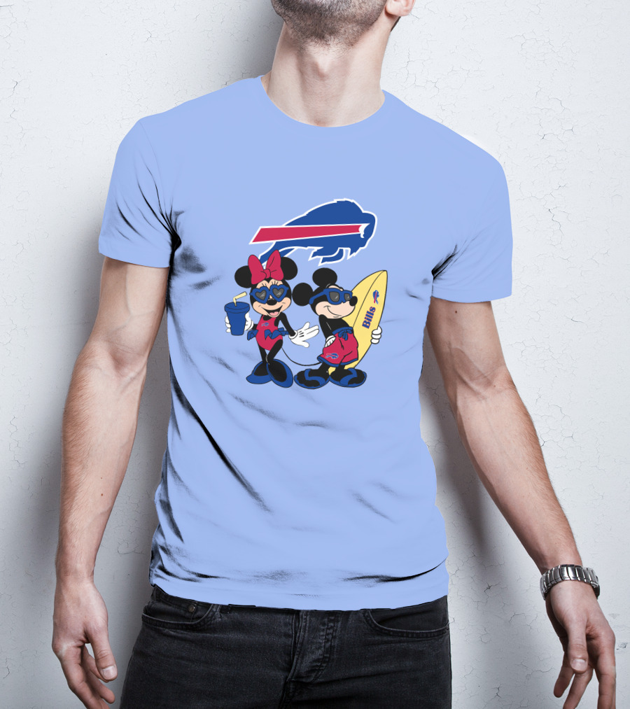 Bills Mickey Minnie Happy Vacation Disney Surf Fun T-Shirt