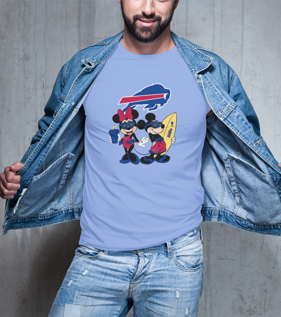 Bills Mickey Minnie Happy Vacation Disney Surf Fun T-Shirt