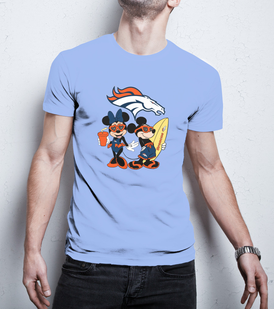 Broncos Mickey Minnie Vacation Surfing Adventure T-Shirt