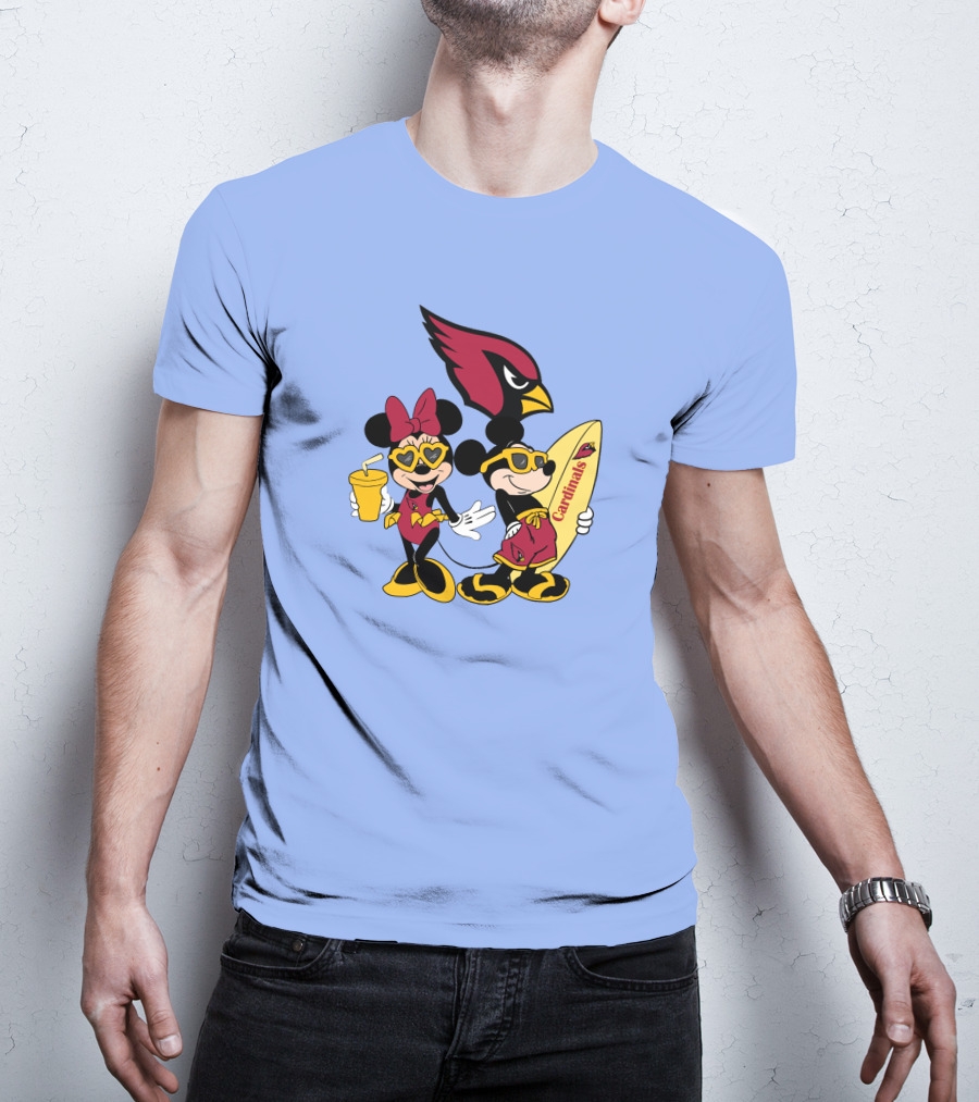 Cardinals Mickey Happy Vacation Surfboarding Fun T-Shirt