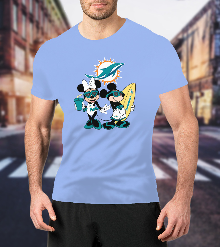 Dolphins Mickey Minnie Vacation Miami Surfing Fun T-Shirt