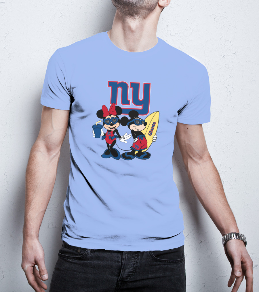Ny Giants Vacation Mickey Minnie T-Shirt