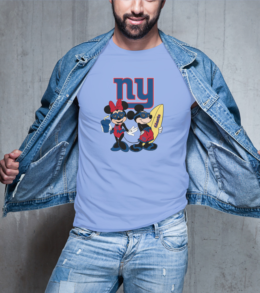 Ny Giants Vacation Mickey Minnie T-Shirt