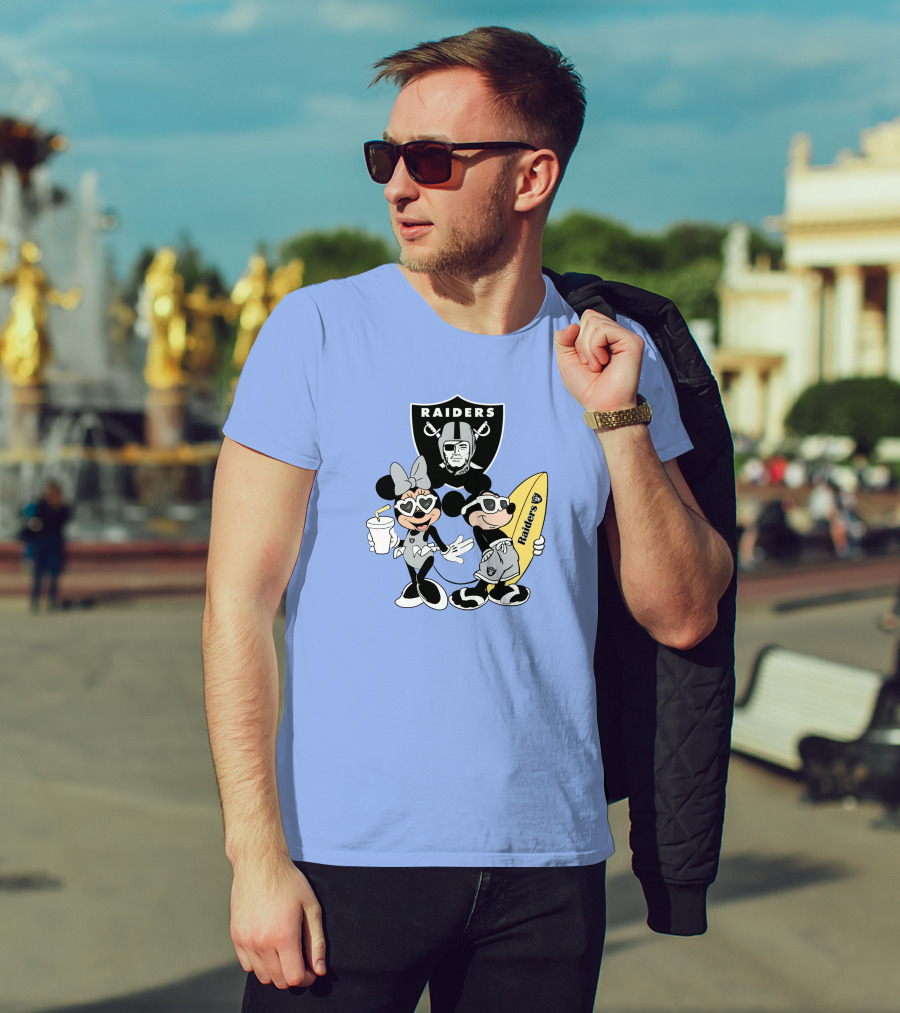 Raiders Mickey Minnie Vacation Surfing Fun T-Shirt