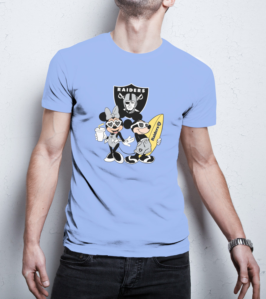 Raiders Mickey Minnie Vacation Surfing Fun T-Shirt