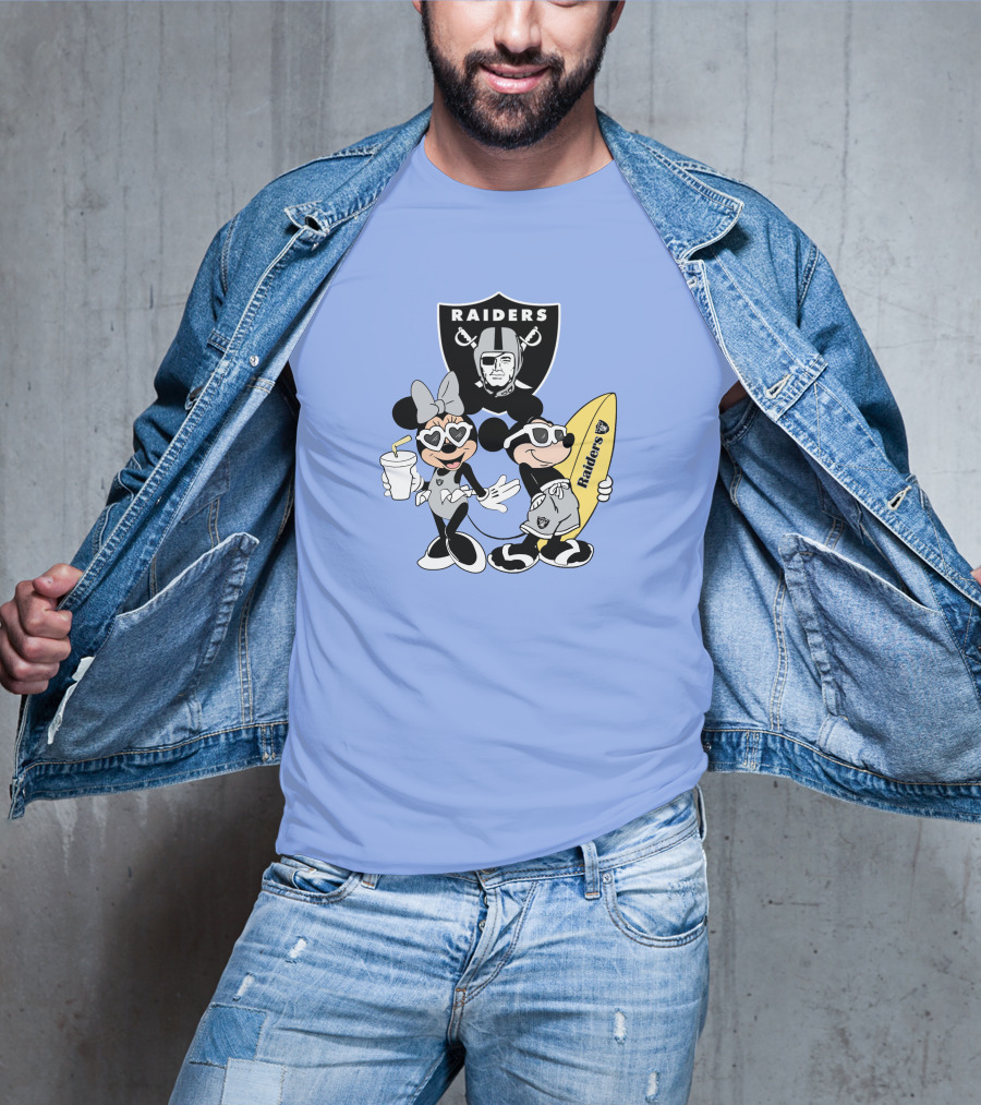 Raiders Mickey Minnie Vacation Surfing Fun T-Shirt