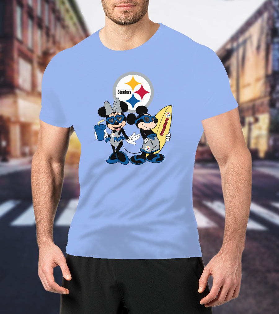 Steelers Mickey And Minnie Happy Vacation Adventure T-Shirt