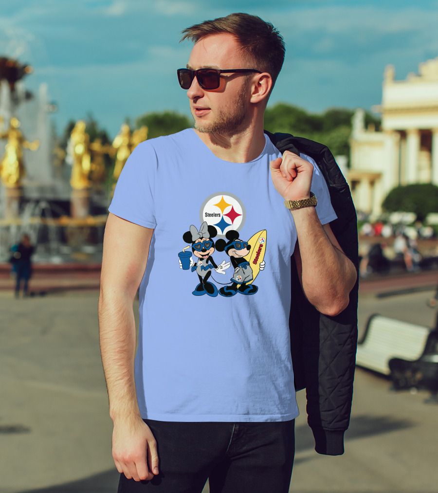 Steelers Mickey And Minnie Happy Vacation Adventure T-Shirt