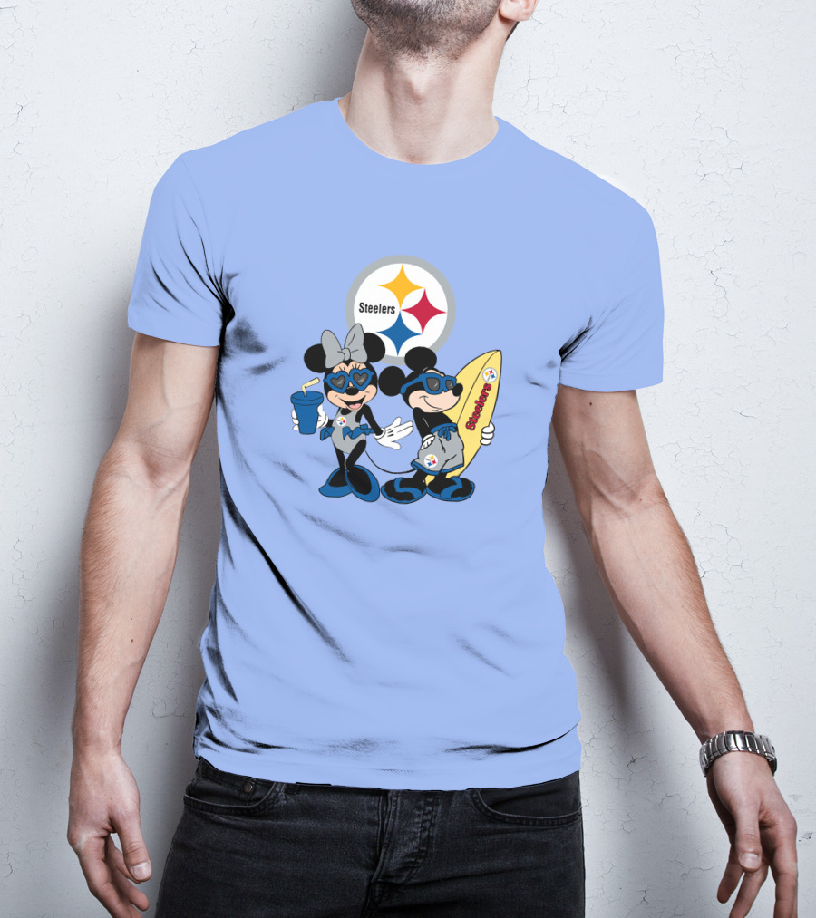 Steelers Mickey And Minnie Happy Vacation Adventure T-Shirt