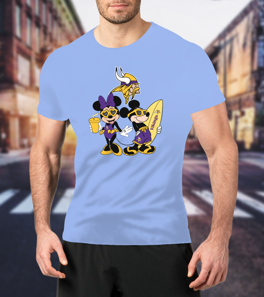Vikings Mickey Happy Vacation Minnesota Fun T-Shirt