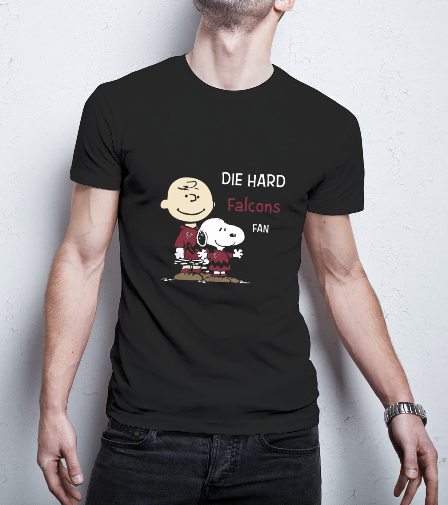 Die Hard Falcons Fan Charlie Brown And Snoopy T-Shirt